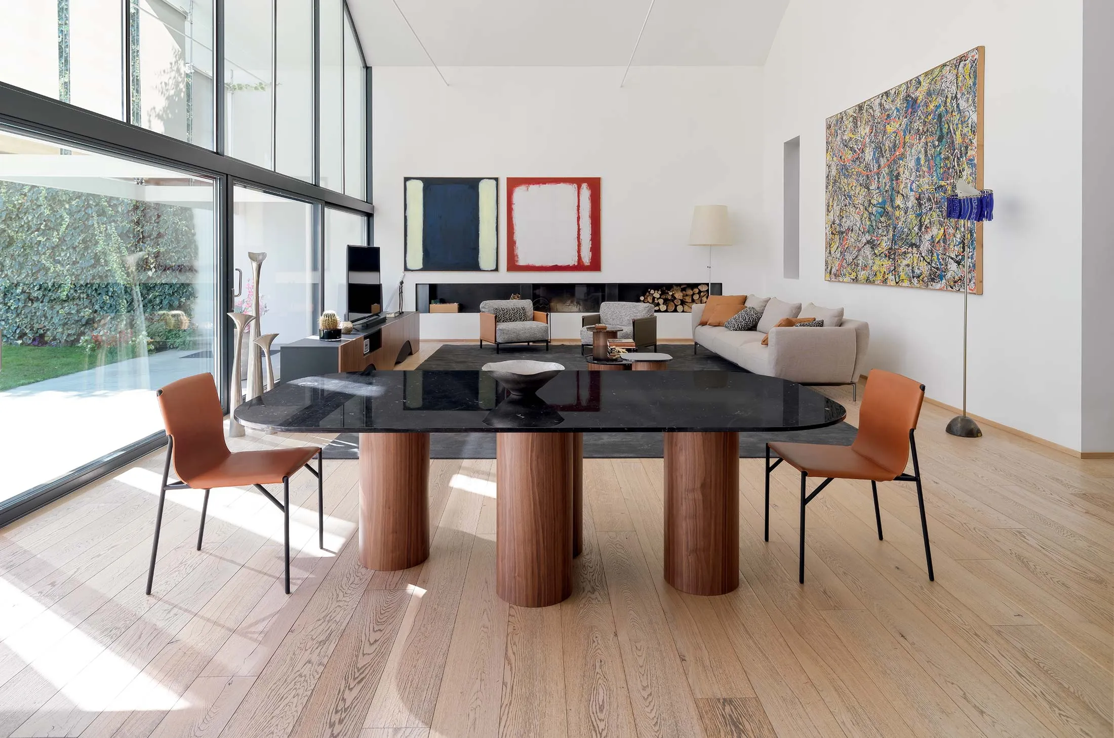 MARINA Marble and Canaletto walnut table by Casamania & Horm