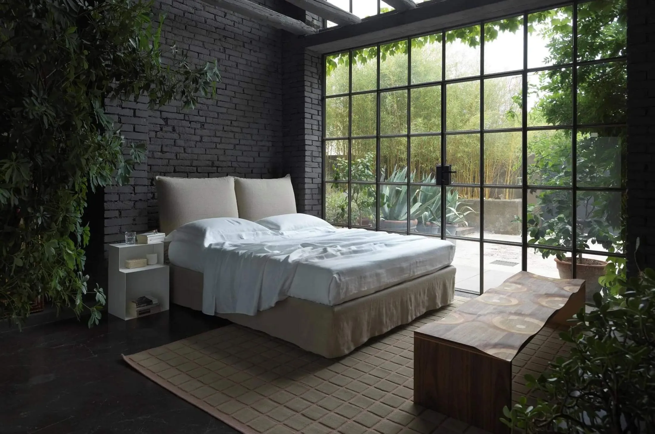 MILOS upholstered double bed with removable cover by Casamania & Horm